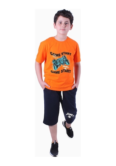 Fyk Kids Erkek Çocuk Alt-üst Kapri-tişört Takım Turuncu
