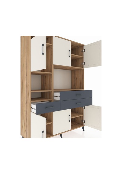 Hyperion Dolap 9 Raflı 3 Çekmeceli 6 Kapaklı 132x44x195 Çam-aytaşı/antrasit Aytası/antrasıt - Atlas Çam Hyperion Dolap 9 Raflı 3 Çekmeceli 6 Kapaklı 132x44x195 Çam-aytaşı/antrasit Aytası/antrasıt - Atlas Çam