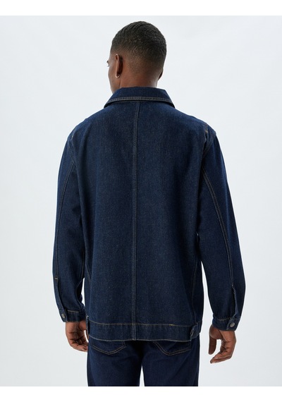 Koton Kot Ceket Oversize Gömlek Yaka Düğmeli Pamuklu Koyu İndigo 5wam50014ıd İndigo Indıgo Koton Kot Ceket Oversize Gömlek Yaka Düğmeli Pamuklu Koyu İndigo 5wam50014ıd İndigo Indıgo