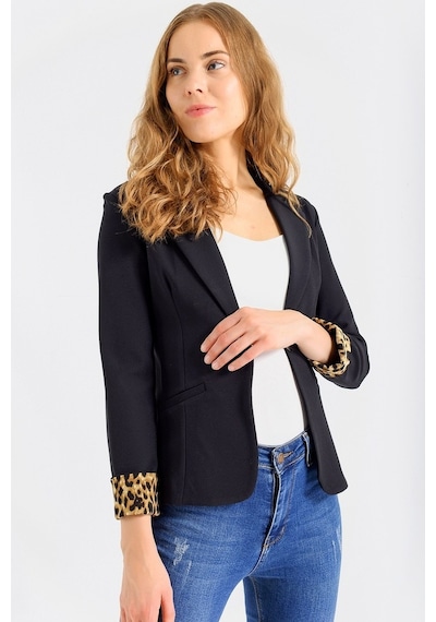 Jument Yakalı Flato Cepli Kolu Duble Uzun Kol Ofis Şık Blazer Kumaş Ceke (429922571)