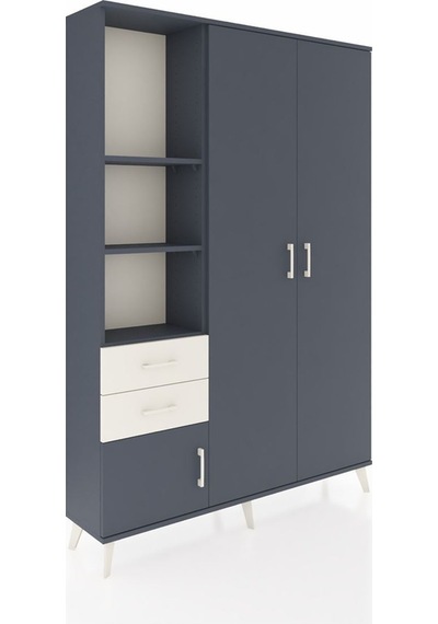 Arges Dolap 5 Raflı 2 Çekmeceli Tek Askılı 132x30x195 Antrasit-antrasit/aytaşı Antrasıt/aytası Arges Dolap 5 Raflı 2 Çekmeceli Tek Askılı 132x30x195 Antrasit-antrasit/aytaşı Antrasıt/aytası