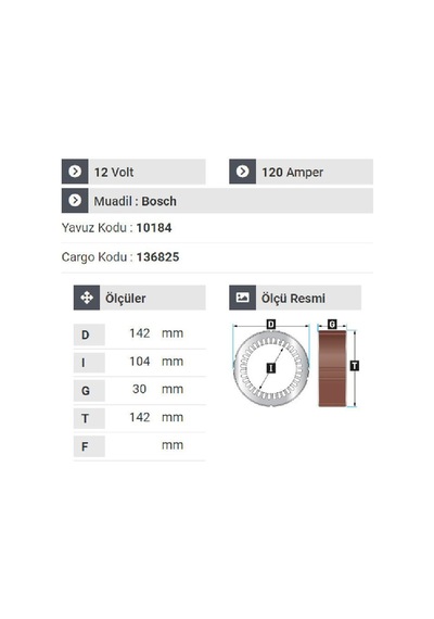Nursan 177812 Statör 12v 120a Newhoolland Biçer Döver Traktör