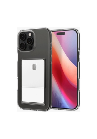 Apple iPhone Uyumlu,16 Pro Kılıf Kart Şeffaf Silikon - Şeffaf Çok Renkli
