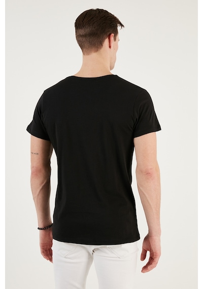 Buratti Pamuklu Slim Fit Bisiklet Yaka Erkek T Shirt 541Change24 Siyah