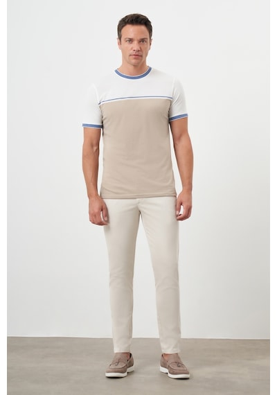 Morven Erkek Taş Yazlık Pileli Slim Fit Chino Pantolon Taş