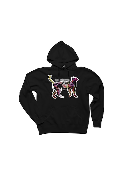 Balance And Composure Cat Siyah Kapşonlu Sweatshirt Hoodie Siyah