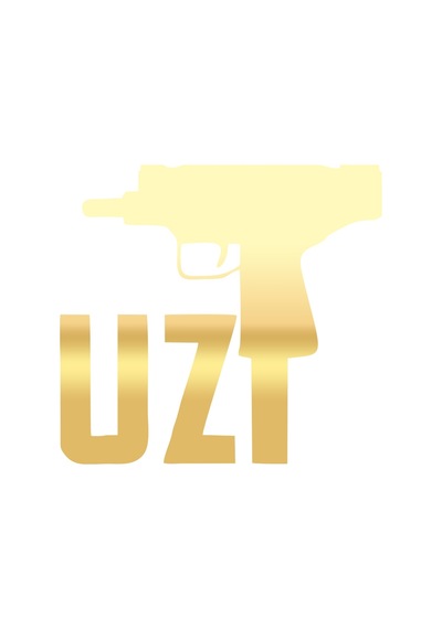 Uzi Araba Stickeri 17x17 Cm Gold