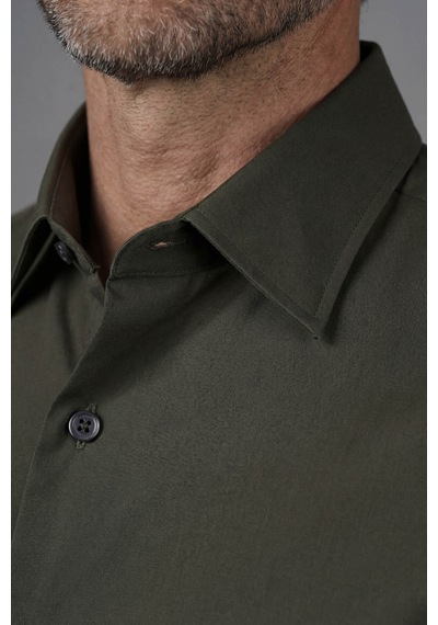 Bisse Modern Fit Klasik Yaka Haki Cepsiz Erkek Gömlek Gmkls4kc242058 D49