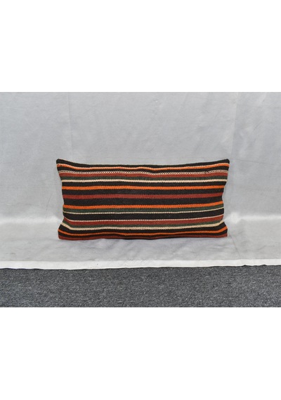Zehra Abla Halı Yeni El Dokuma Dekoratif Lumbar Kilim Kırlent Yastık Kılıfı 6888 Çok Renkli