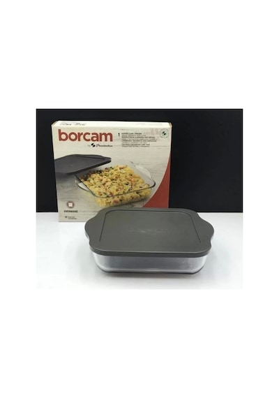 Paşabahçe 59034 Borcam Gri Kapaklı Fırın Tepsisi 22x22cm