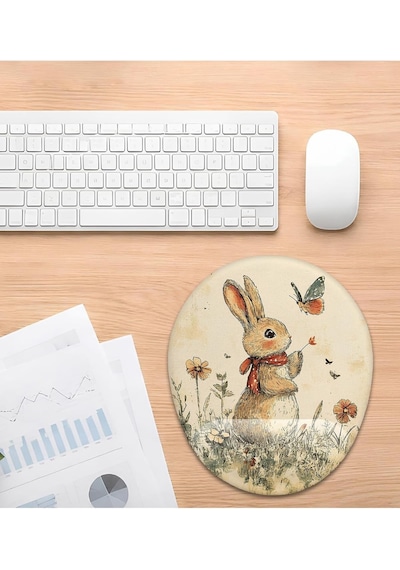 Sevimli Tavşan Bilek Destekli Mouse Pad Çok Renkli