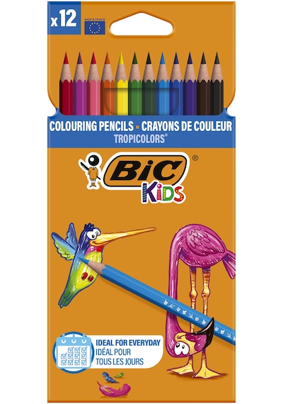 Bic Tropicolors Kuru Boya Kalemi 12 Renk Uzun Tam Boy