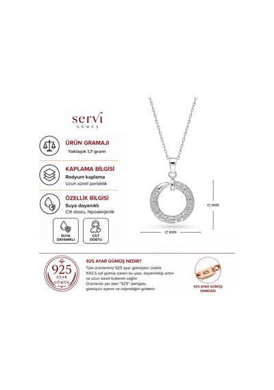 Servi 925 Ayar Gümüş Nail Shine Kolye-16