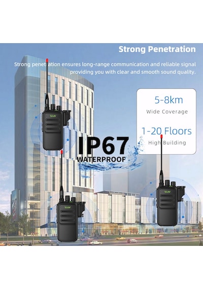 Wln Pmr 446 Sportif El Telsiz Ip67 Su Geçirmez Led Işıklı Kulaklık li Set