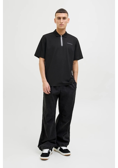 Jack & Jones Erkek Polo Yaka T Shirt 12273127 Siyah-beyaz Siyah - Beyaz