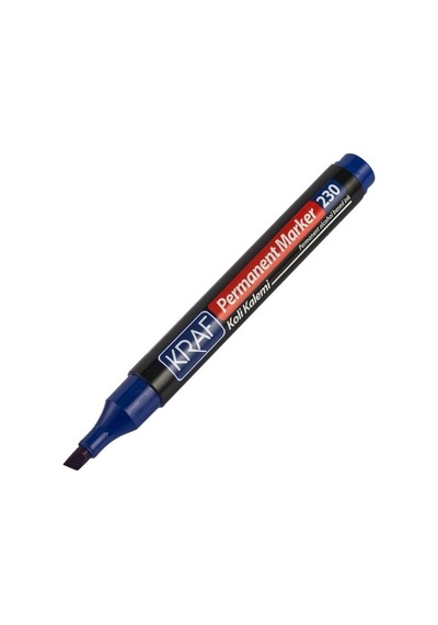 Kraf 230 Permanent Marker Kesik Uç Mavi 24'li Paket