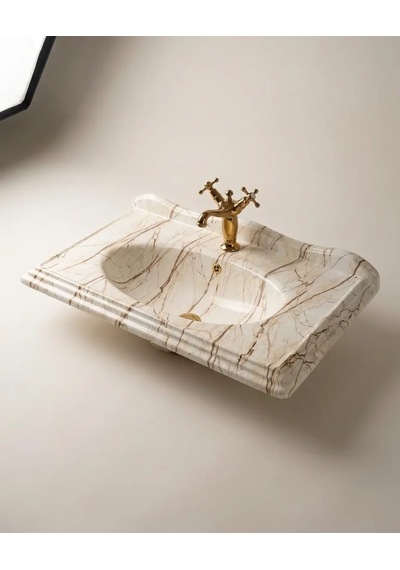 Victorian Rain Beige Etajerli Lavabo Renkli