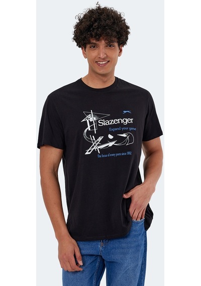 Slazenger KARNEN IN Oversize Erkek Tişört Siyah