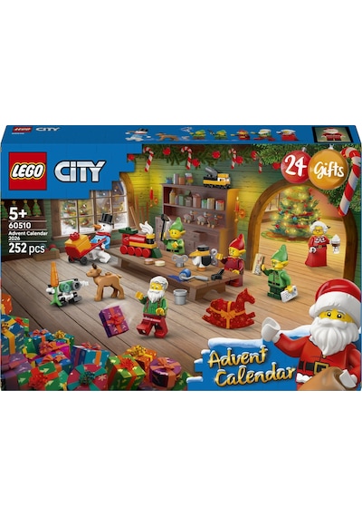LEGO® City 2026 Yılbaşı Takvimi 60510 - 5 Yaş ve Üzeri Çocuklar için 24 Sürpriz İçeren Yaratıcı Oyuncak Yapım Seti (252 Parça)
