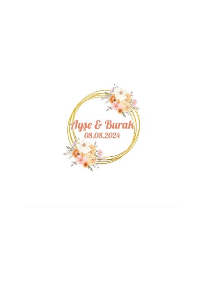 Şık Noel Çelengi Etiketi Kına Nişan Düğün 3x3 Cm Özel Etiket / 50 Adet Sticker Beyaz