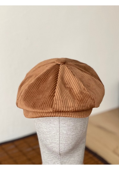 Aida Jewelss Kışlık Kadife Ingiliz Kasket Peaky Blinders Model Erkek Kasket Dökümlü Kadife Kasket Açık Kahve