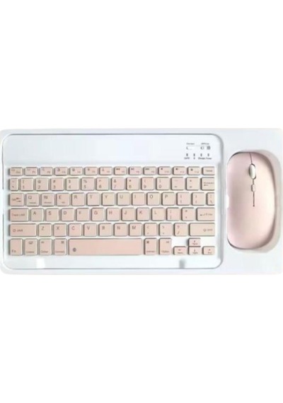 Büro Ev Ofis Bilgisayarı İçin Kablosuz Pembe Bluetooth Klavye Mouse Seti Diğer