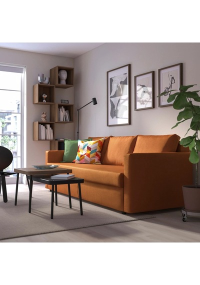 Ikea Kahverengi Modern Kanepe - 3'lü Yataklı Kanepe