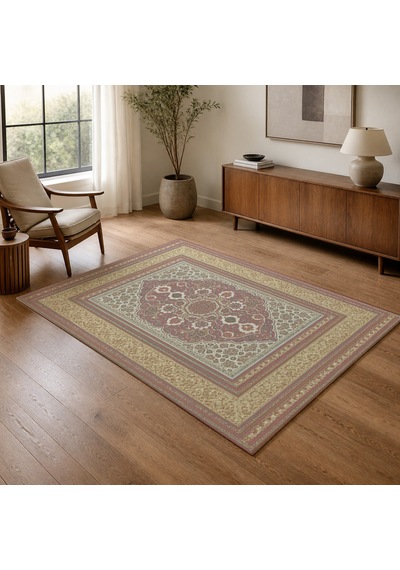Kartela Halı Vina Halı Jüt Taban Dokuma Halı Gül Kurusu - 100 X 150 Cm