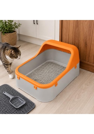 Orret Home Kedi Kumu Kabı Geniş Hacimli Kedi Tuvaleti Plastik Kedi Tuvalet Kabı Açık Kedi Kum Kabı Kolay Temizlenebilir Dayanıklı Tasarım Turuncu-gri Açık Bej Orret Home Kedi Kumu Kabı Geniş Hacimli Kedi Tuvaleti Plastik Kedi Tuvalet Kabı Açık Kedi Kum Kabı Kolay Temizlenebilir Dayanıklı Tasarım Turuncu-gri Açık Bej
