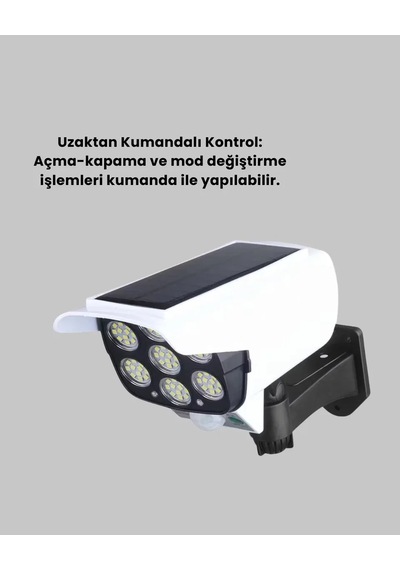 Solar Şarjlı Kamera Tasarımlı Led Duvar Lambası Hareket Sensörlü Dış Mekan Aydınlatma Standart