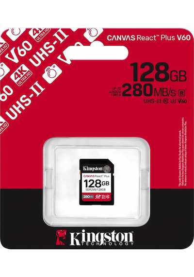 Kingston SDR2V6 Canvas React Plus V60 128 GB SD Hafıza Kartı