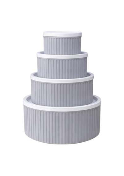 4 Lü Yuvarlak Saklama Kabı Seti Çizgili Desenli Bpa İçermez 3 Lt 1.8 Lt 1 Lt 0,55 Lt Buzdolabı Düzenleyici Mikrod Diğer
