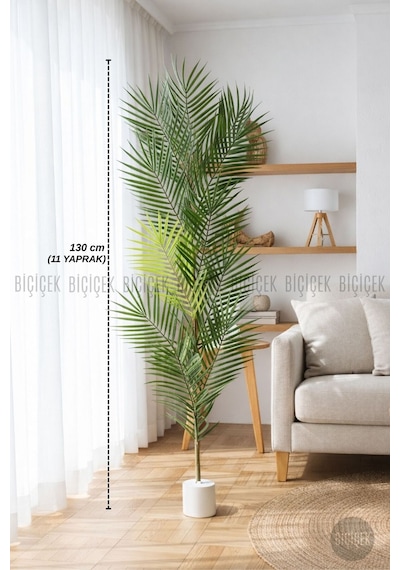 Biçiçek Yedek Areka Dalı 130cm 11 Yaprak Ve 2kg Dekorati̇f Taş