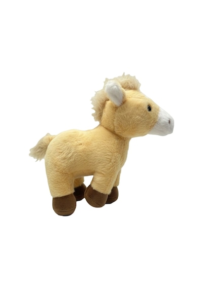 Sevimli Peluş At Sesli 25 Cm Bej
