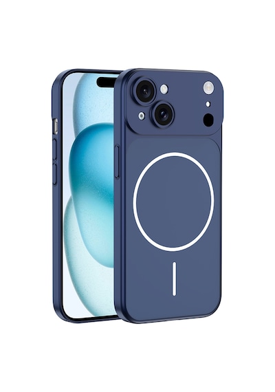 Zore İphone 14 Kılıf Nvth M-safe Şarj Özellikli Kamera Korumalı Spark Kapak - Mavi