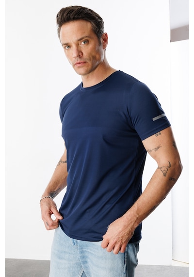 Genius Store Erkek Nem Emici Hızlı Kuruma Atletik Teknik Performans Spor T-shirt Drıfıt-kısakolnew Lacivert