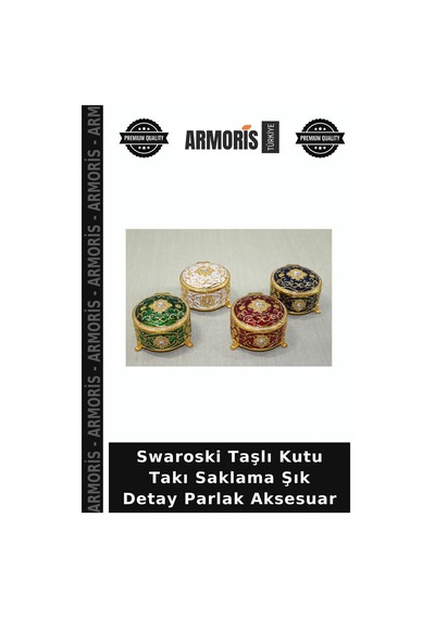 Swaroski Taşlı Kutu Takı Saklama Şık Detay Parlak Aksesuar