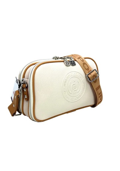 Just Polo Kadın Günlük Kullanıma Uygun Lakoste Ayarlanabilir Askılı Lüks Omuz Çantası Shoulder Bag Bej