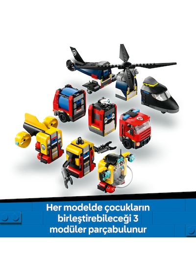 LEGO® City Helikopter, İtfaiye Kamyonu ve Denizaltı Karışımı 60462 - 7 Yaş ve Üzeri Çocuklar için Yaratıcı Oyuncak Yapım Seti (874 Parça) LEGO® City Helikopter, İtfaiye Kamyonu ve Denizaltı Karışımı 60462 - 7 Yaş ve Üzeri Çocuklar için Yaratıcı Oyuncak Yapım Seti (874 Parça)