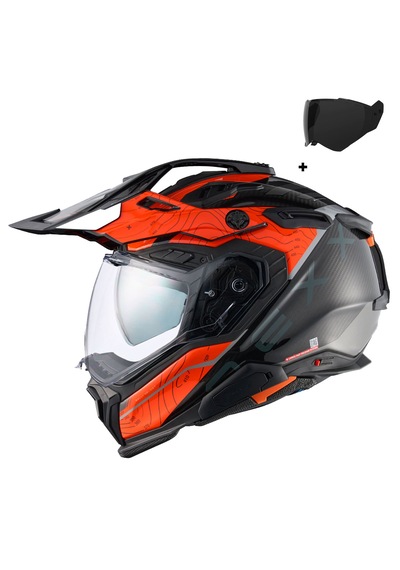 Nexx X.wed 3 Furka Karbon Enduro Motosiklet Kaskı Turuncu-gri