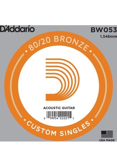 D'addario Acoustic Guitar 80/20 Bronze Single .053 - Bw053 Akusti