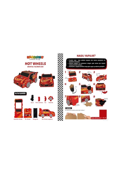 Kardinno Hot Wheelss Eğitici Oyuncak Karton Giyilebilir Çocuk Kostümü Etkinlik Parti Kostümü kırmızı
