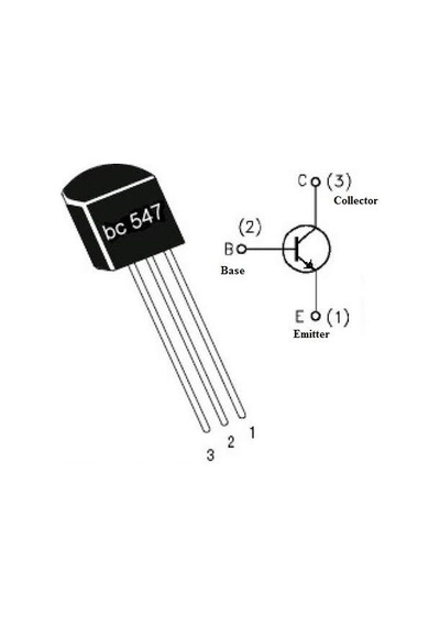 10 Adet Bc547 Transistör Bjt Npn To-92 100 Ma 45v