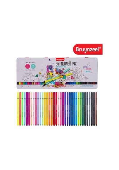 Bruynzeel Fineler Ince Uçlu Keçeli Kalem 36Lı Set 0.4 Mm 60241036