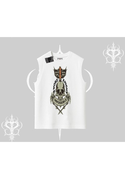 Startmore Startmore Kolsuz Tshirt Sword Knight Skull Impossible Street Creed Beyaz