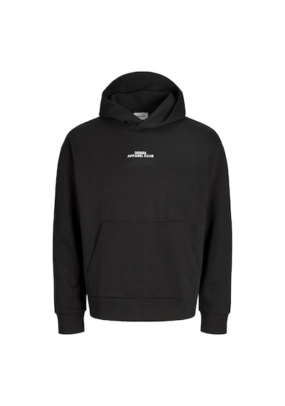 Jack & Jones Erkek Sirt Baskili Loose Fit Sweatshirt - Bay - 12298474 Siyah