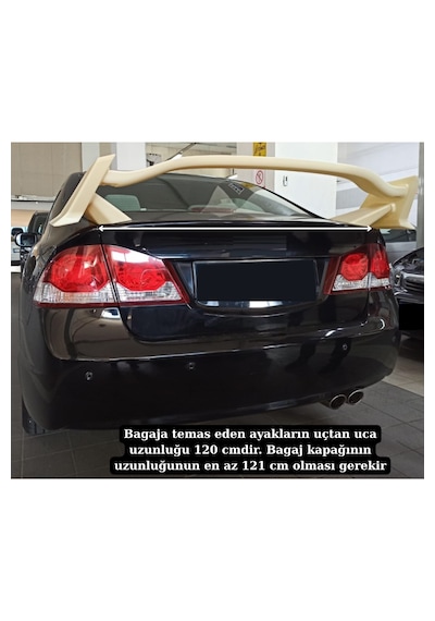Universal Type-r Spoiler Yüksek Model - Egea, Corolla, Civic, Megane Uyumlu 121 Cm