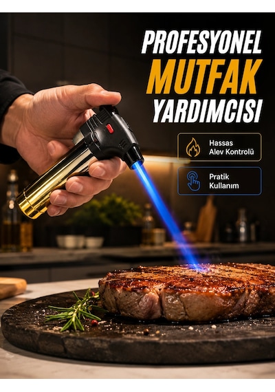 Rüzgar Ateşli Pürmüz Çakmak Ayarlanabilir Alev Güçlü Jet Alevli Gazlı Çakmak Diğer