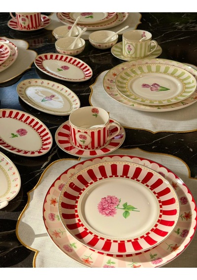 48 Parça Porselen Garden Flowers Kahvaltı Seti-5406 Çok Renkli