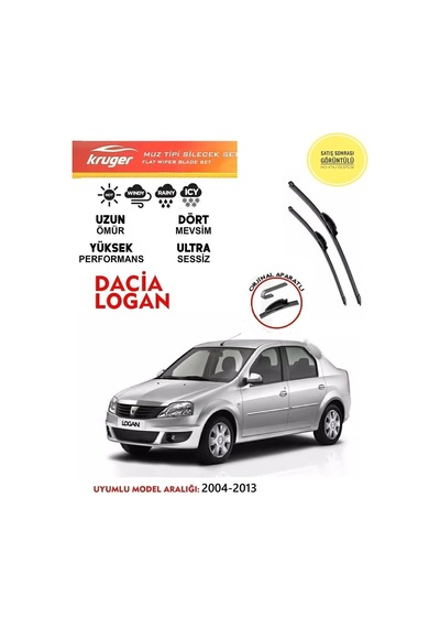 Logan Cam Muz Silecek Silgi Silgeç Takımı 2009 Model Araca Özel . Aparat